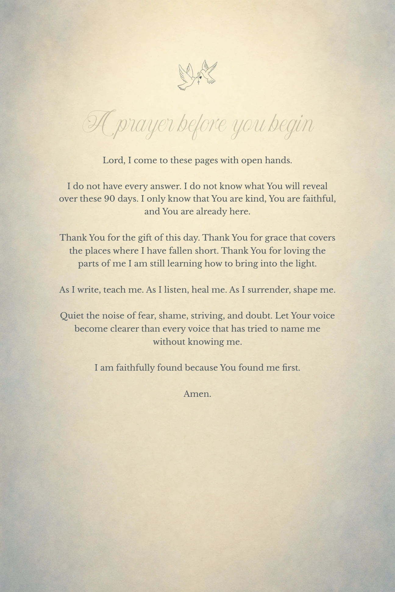 Faithfully Found journal, page 6: A prayer before you begin