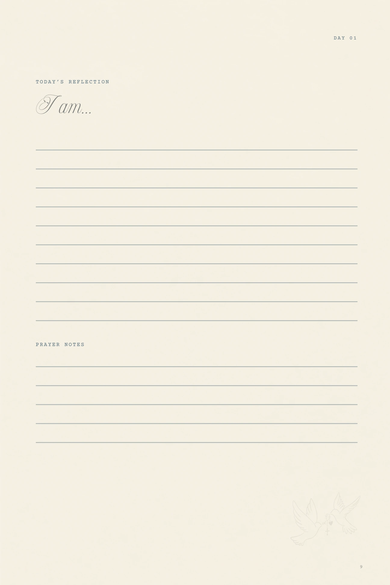 Faithfully Found journal, page 9: Day 01: Today’s reflection